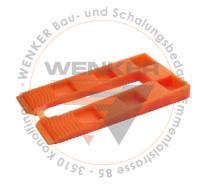 Kunststoffkeile orange, 80 x 40 x 8 mm