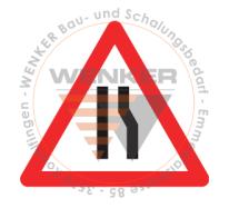 Signaltafel Verengung rechts HIP, 60 cm