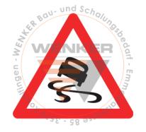 Signaltafel Schleudergefahr HIP, 90 cm