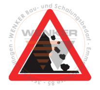 Signaltafel Steinschlag links, HIP 90 cm