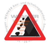 Signaltafel Steinschlag rechts HIP, 90cm