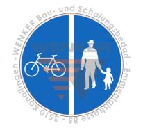 Signaltafel Rad- & Fussweg HIP, Ø 40 cm