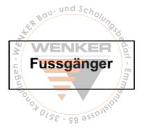 Hinweisschild HIP, Fussgänger