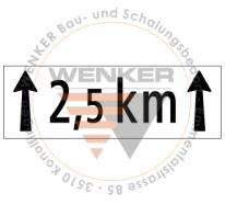 Zusatztafel Streckenlänge, 50 x 20 cm