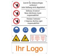 Baustellen Warn- und Verbotstafel