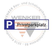 Tafel P Privatparkplatz, 52 x 11 cm