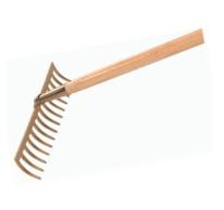 Gartenrechen 16 Zinken, mit Stiel